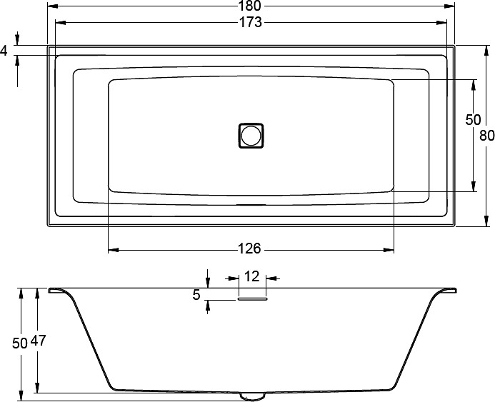Ванна акриловая RIHO Still Square 180x80 без гидромассажа BR0100500000000