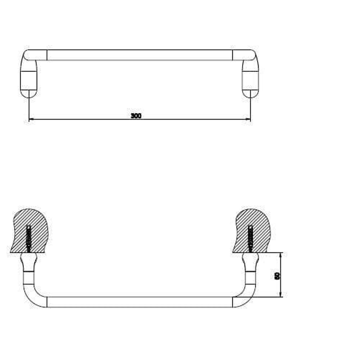 Gessi Goccia Полотенцедержатель 30см, подвесной, цвет: хром 38097#031