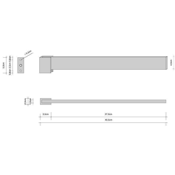 Decor Walther Brick HTH1 Полотенцедержатель 40.5см, подвесной, цвет: хром 590400