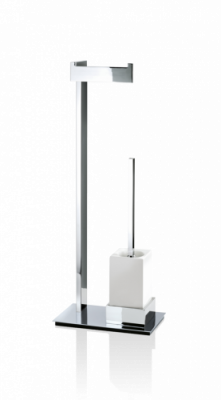 Decor Walther Brick SBK Напольная стойка 72смс ершиком и бумагодержателем, фарфор белый, цвет: хром 591300