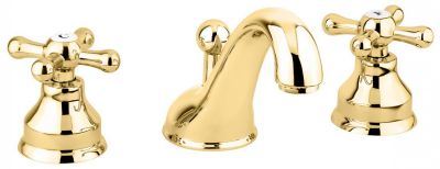 Emmevi Deco Classic, смеситель с донным клапаном для раковины на 3 отверстия, цвет золото 12033/OR