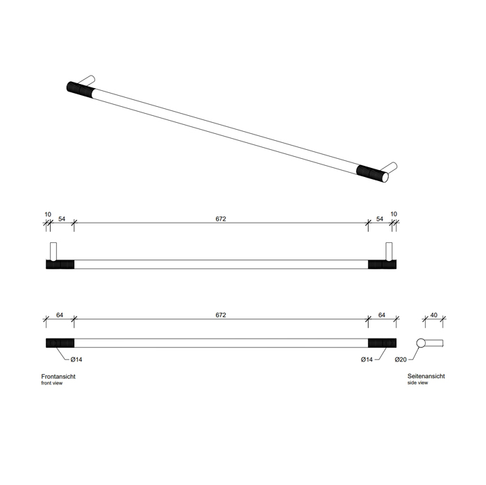 Decor Walther Club HTE80 Полотенцедержатель 80см, подвесной, цвет: золото матовое 855682