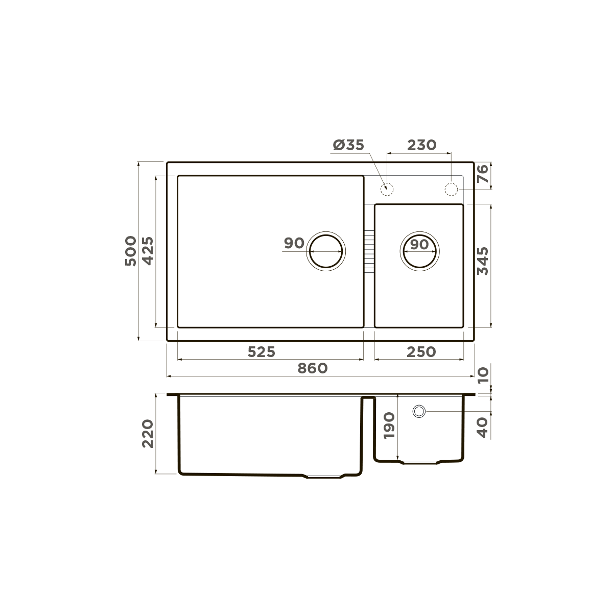 Кухонная мойка Omoikiri Tedori 86-2-LB-PL 4993939