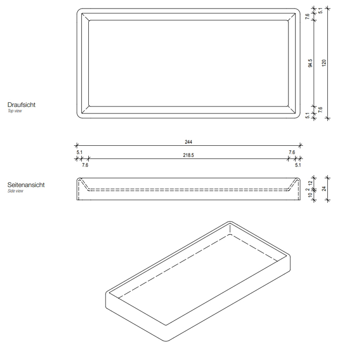 Decor Walther Classic DW 345 Бокс универсальный 25x12x2см, настольный, цвет: хром 817900