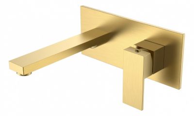 Смеситель для умывальника из стены QUBIC Matt Gold 475-MG