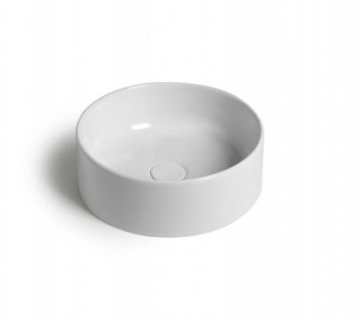 White Ceramic Slim, накладная круглая раковина Ø40x13h см, цвет белый глянцевый W014701