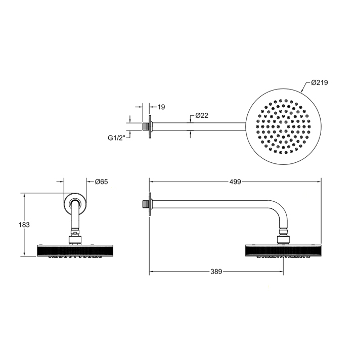 Gessi Inciso Верхний душ 21.8см., настенный, цвет: finox 58185#149