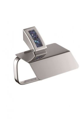 Sanibano Estrella, бумагодержатель с крышкой, цвет хром-кристаллы Swarovski bermudа blue H9300/06BB