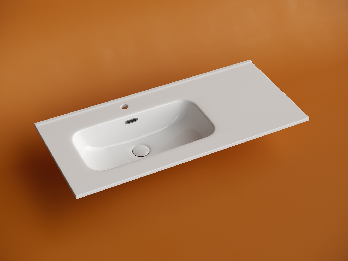 CN7003L Ceramica Nova Раковина накладная мебельная CERAMICANOVA Element чаша слева с отверстием под смеситель 1010x465 мм, цвет белый CN7003L