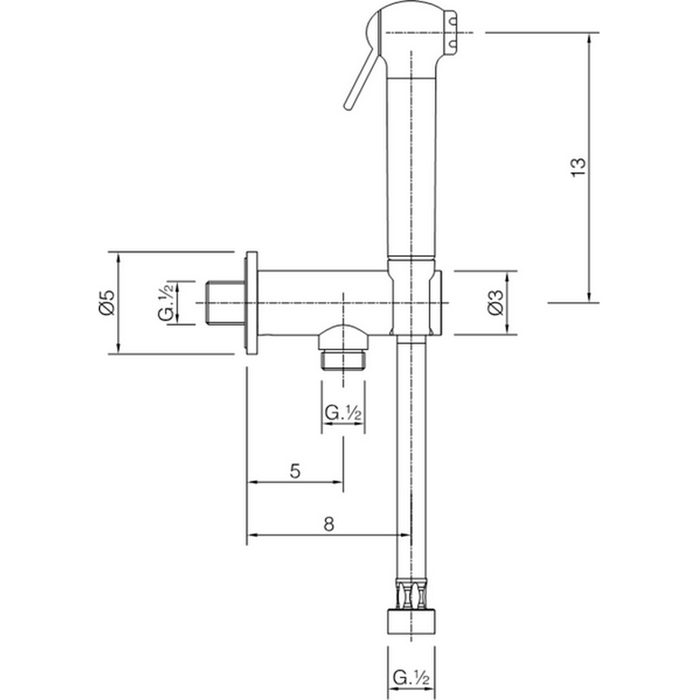 CISAL Shower Гигиенический душ со шлангом 120 см, цвет золото SC00791024