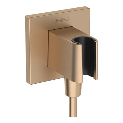 26889140 Hansgrohe FixFit E Шланговое подключение с держателем для душа, цвет: шлифованная бронза