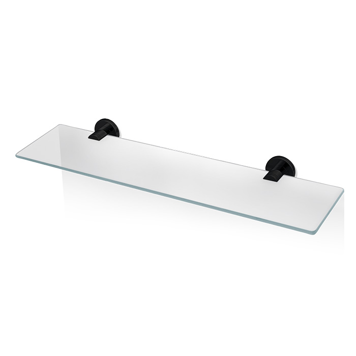Decor Walther Basic GLA60 Полка стеклянная 60x14см, подвесной, цвет: черный матовый 531660