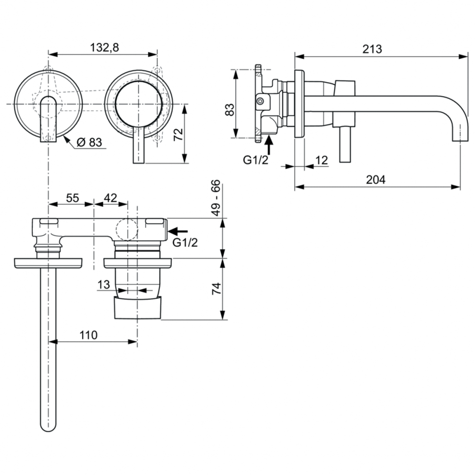 Смеситель для раковины Ideal Standard CERALINE A6938AA