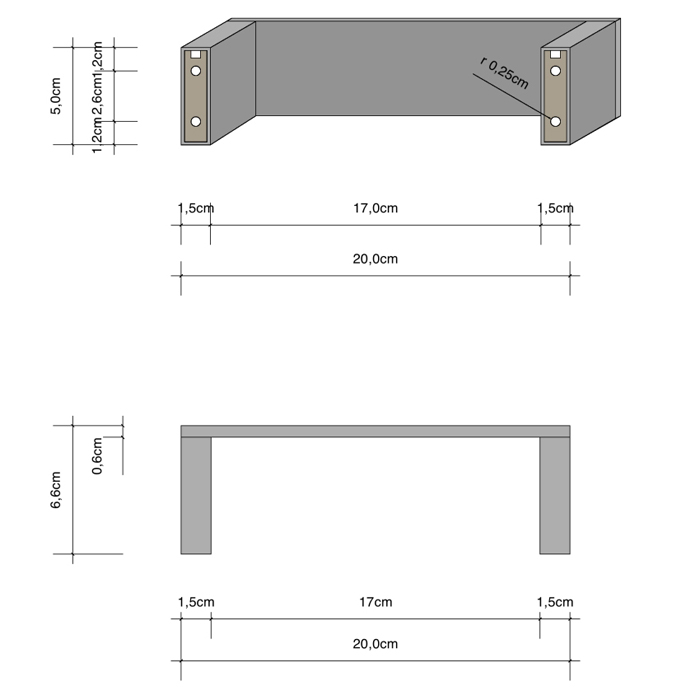 Decor Walther Brick HTE20 Полотенцедержатель 20см, подвесной, цвет: хром 592000