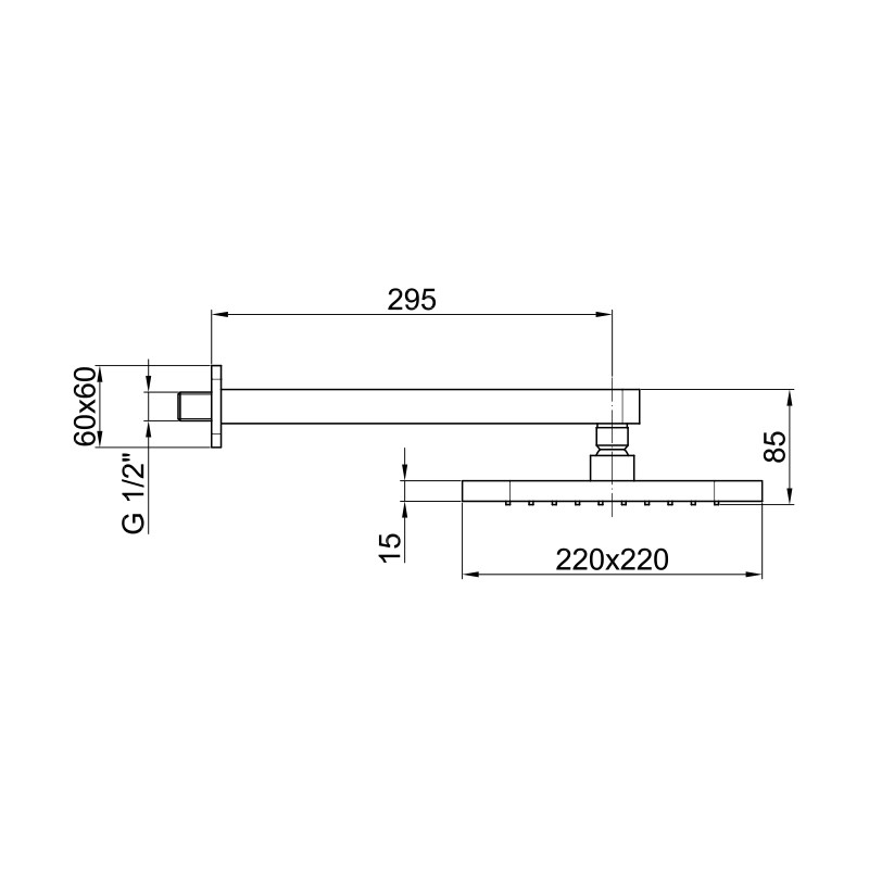 Верхний душ Webert AC0843015PVC, хром