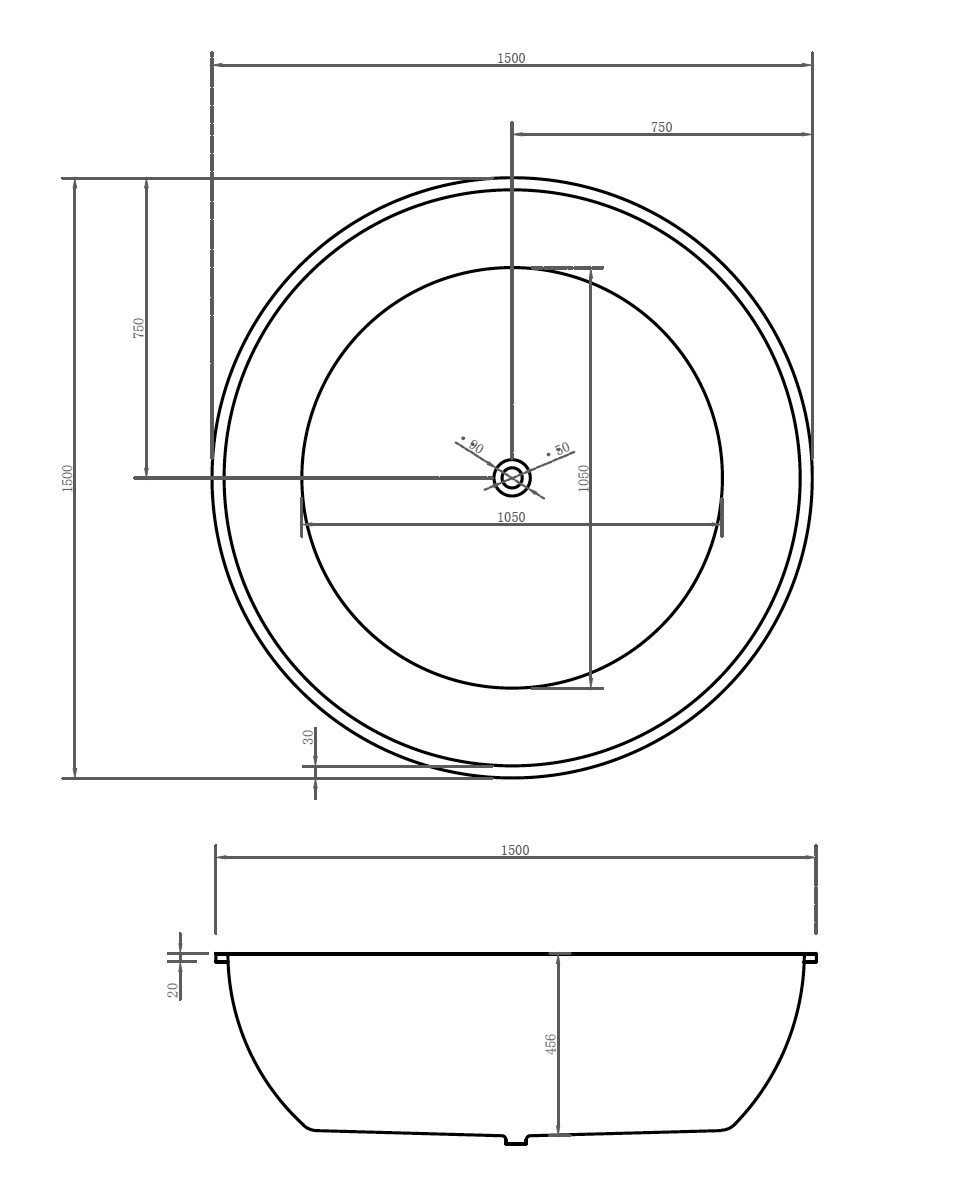 Акриловая ванна 150x150 ABBER AB9279
