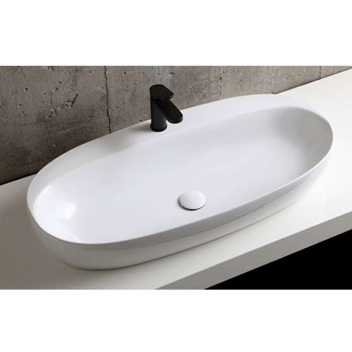 AZZURRA ELEGANCE Раковина 90х42 см, 1 отв., накладная, цвет: белый