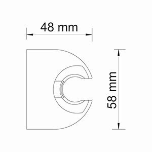 A009 Настенный держатель лейки Размеры (Ш/В/Г): 5,8х6х4,8 см