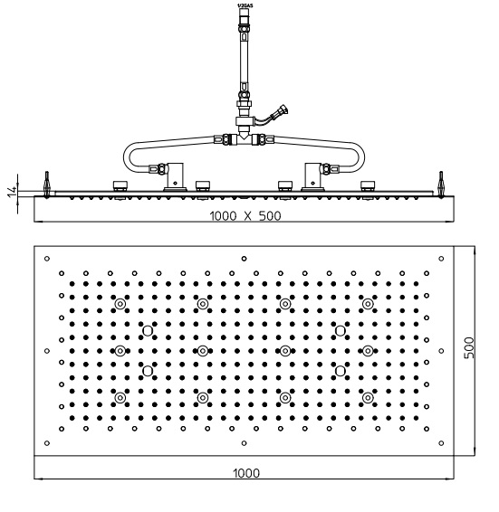 Тропический душ 50x100 см Bossini Dream-XL Flat с хромотерапией WI0372.030