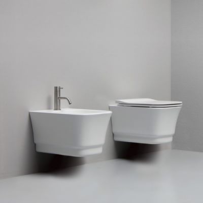 White Ceramic IDEA W1000401, Биде подвесное цвет белый