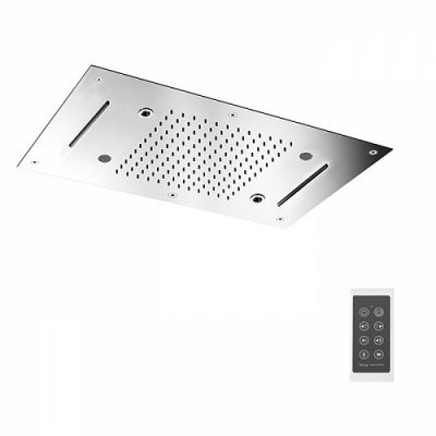 Carlo Frattini Wellness Верхний душ Harmonia 700x400 мм., встраиваемый, 2 режима: дождь, 2 каскада; Bluetooth, хромотерапия LED, цвет: хром F2904CR