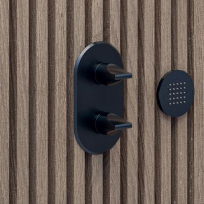 BOSSINI Apice Смеситель термостатический с девиатором на 2-5 потребителя Z00500.073 чёрный матовый