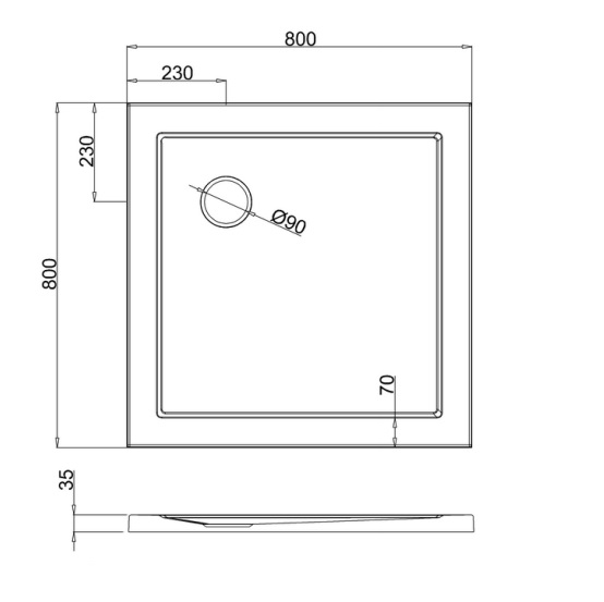 Поддон для душа 80x80 Zamori