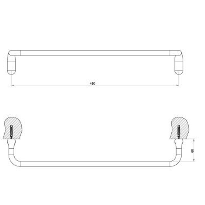 Gessi Goccia Полотенцедержатель 45см, подвесной, цвет: хром 38100#031