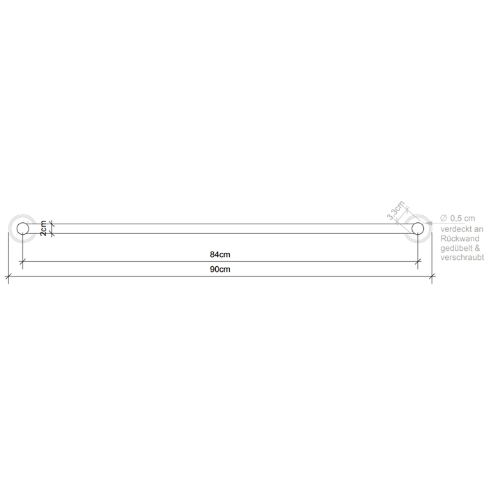 Decor Walther Classic HTE90 Полотенцедержатель 90см, подвесной, цвет: хром 510300