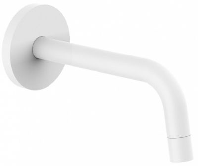 Paffoni LIGHT Излив из стены d.18, длина mm.175 подкл. 1/2"  с латунной накладкой d.70, белый матовый