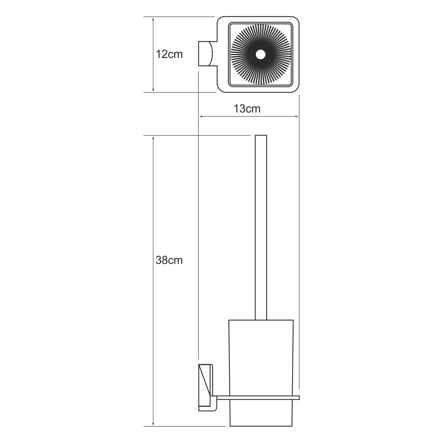 Leine K-5027WHITE Щетка для унитаза подвесная Размеры (Ш/В/Г): 12х38х13 см
