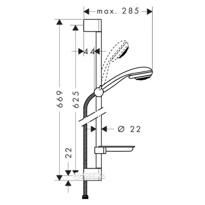 Hansgrohe Crometta 85 Vario Душевой набор, цвет: хром 27764000