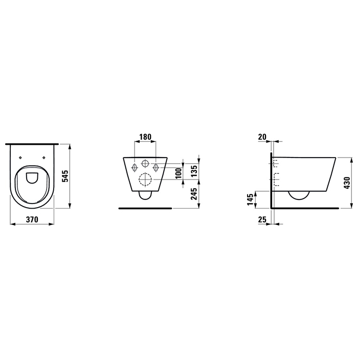 8.2033.7.000.000.1 Laufen Kartell Унитаз подвесной 54.5х37х43 см, Rimless, цвет: белый