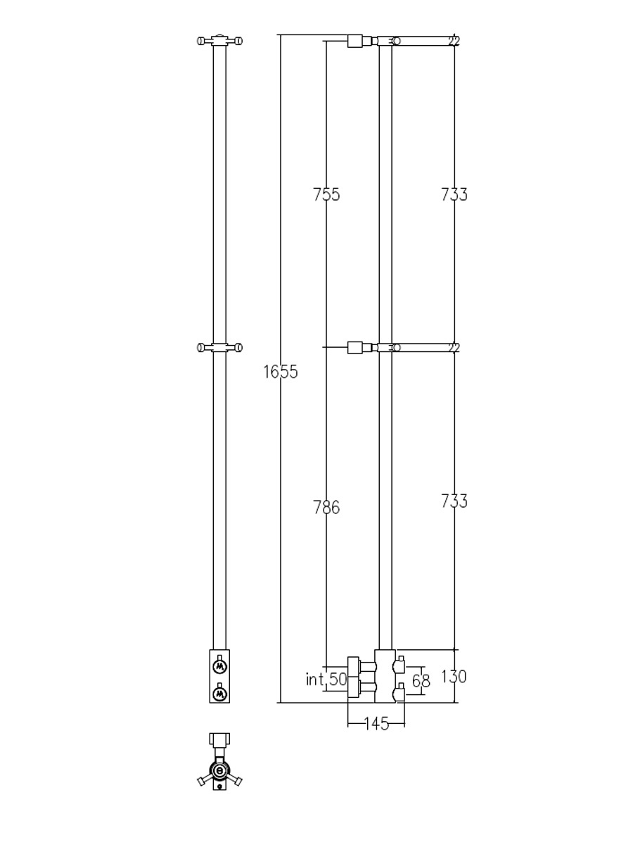 Полотенцесушитель водяной Margaroli Acrobaleno 416, цвет: хром 416LCR