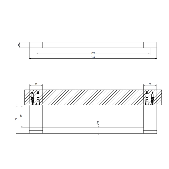Gessi Origini Полотенцедержатель, 30 см, подвесной, цвет: Black Metal Brushed PVD 66500#707
