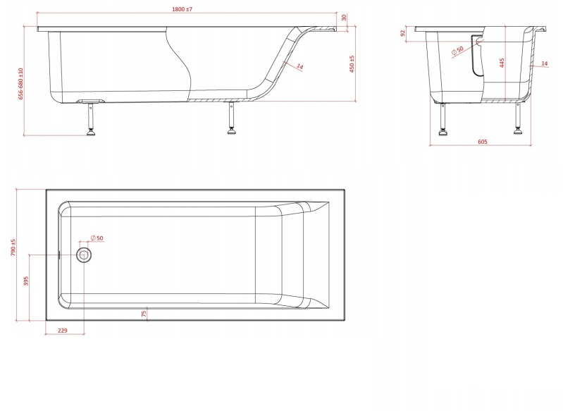 Ванна Astra Form Нейт 180x80
