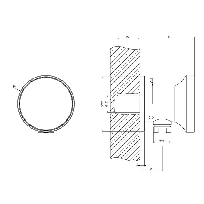 Gessi Origini Шланговое подсоединение, цвет: Finox Brushed Nickel 66169#149