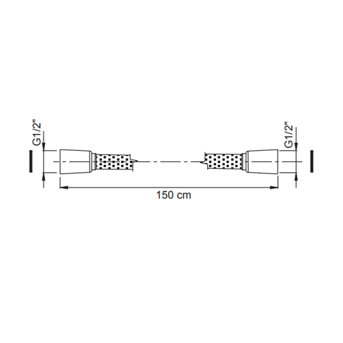 Carlo Frattini Spillo Steel Шланг для душа 1500 мм., цвет: INOX/черный матовый F2957NINOX