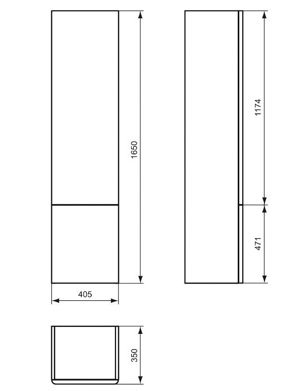 Пенал 165*46*36 ideal Standard Softmood T7817S5 капучино