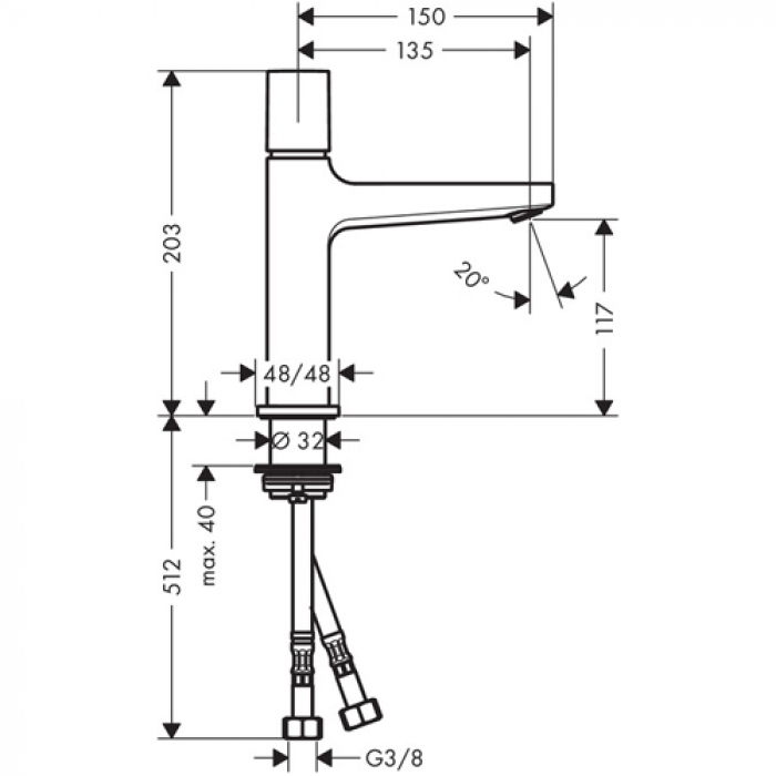 Смеситель для раковины Hansgrohe METROPOL 32571000