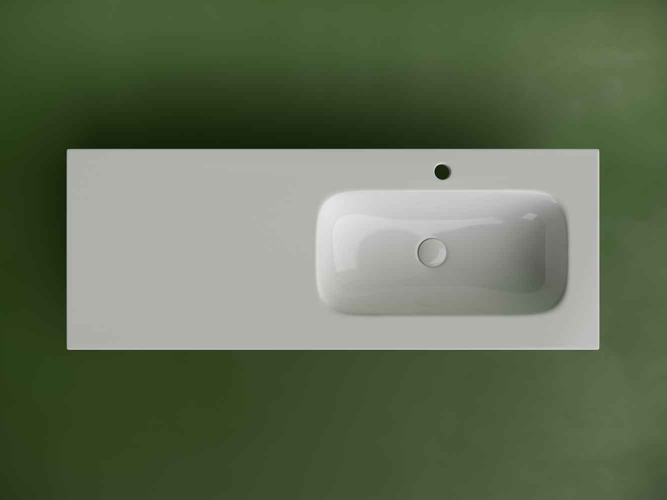 CN7021 Ceramica Nova Раковина накладная мебельная CERAMICANOVA Grace прямоугольная 1210x457, с чашей справа и отверстием под смеситель цвет белый CN7021