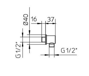99586783 Palazzani Docce Color отвод воды для душа из латуни, Золото полированное, PVD 83