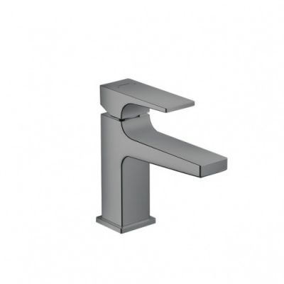 Hansgrohe Metropol Смеситель для раковины 100, на 1 отв, с донным клапаном, излив 127мм, цвет: шлифованный черный хром 32500340