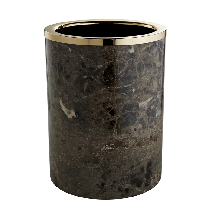 3SC PALACE EM.DARK Ведро, без крышки, D=20/h25 см, цвет: мрамор Emperador dark/золото 24к. PA17AEMGD