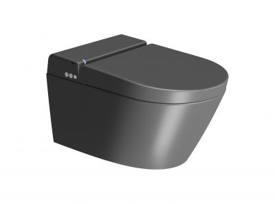 7418K26 Подвесной умный унитаз GSI WClean 590х375 мм, чёрный матовый