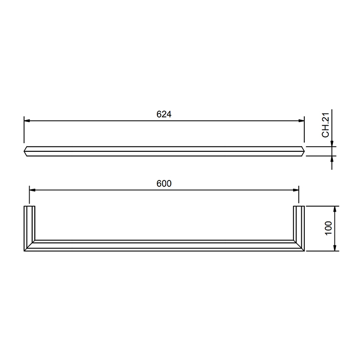Fantini Venezia Полотенцедержатель 60см., подвесной, цвет: Matt Gun Metal PVD 94 P5 7807