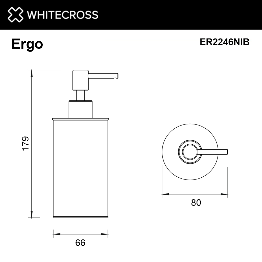 Дозатор для жидкого мыла настольный WHITECROSS Ergo ER2246NIB (брашированный никель)