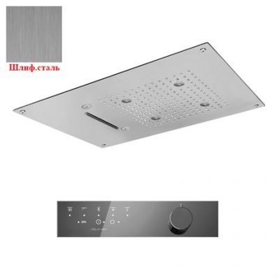 KT037A03Q AquaElite верхний душ с 4-мя режимами, 550x400 мм, 3/4", шлиф. сталь