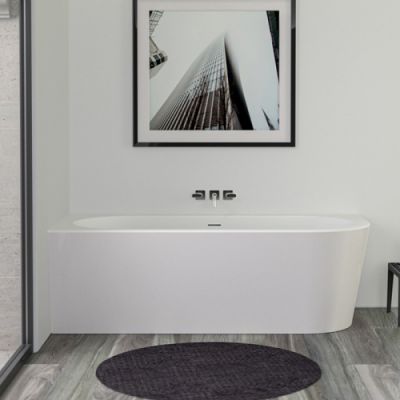 KNIEF Wall Corner R Ванна пристенная с монтажом в левый угол 180х80х60см, с щелевым переливом, цвет: белый со слив-переливом 0100-277-R