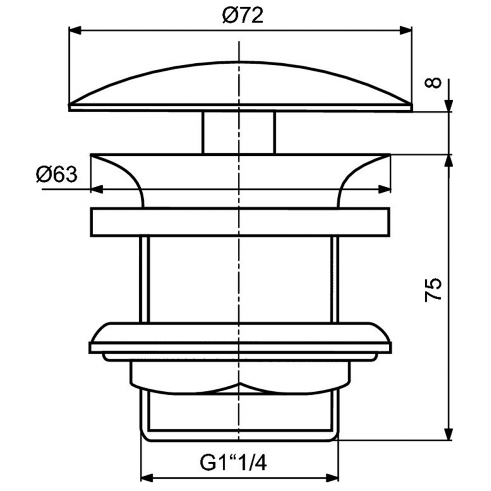 Специальный донный клапан 1 1/4" для раковины и чаш Ideal Standard J3291XG